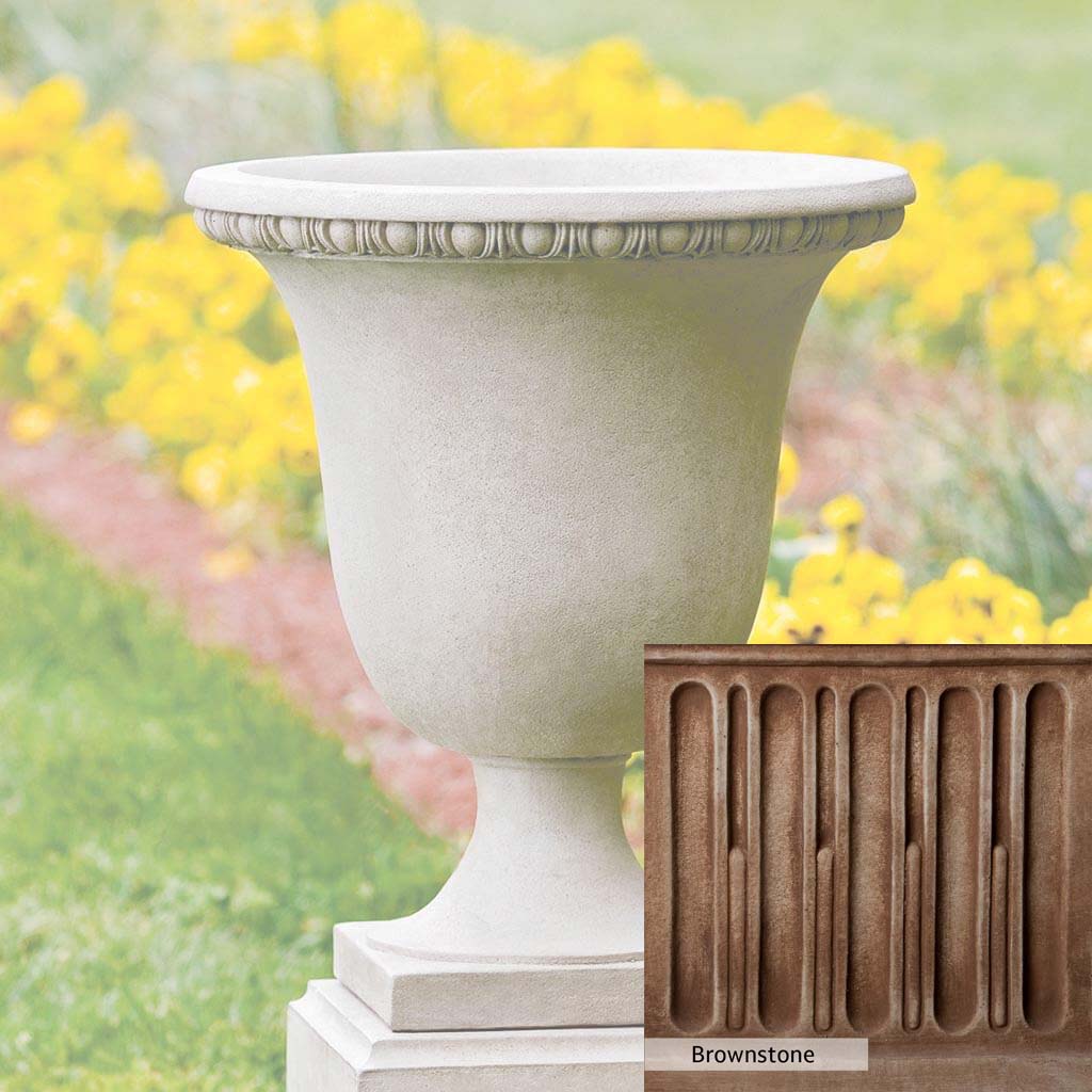 Campania International Williamsburg Egg and Dart Urn - Classic Garden Urn for Outdoor Decor, Patio, and Landscape Design | Elegant Resin Planter with Egg and Dart Motif