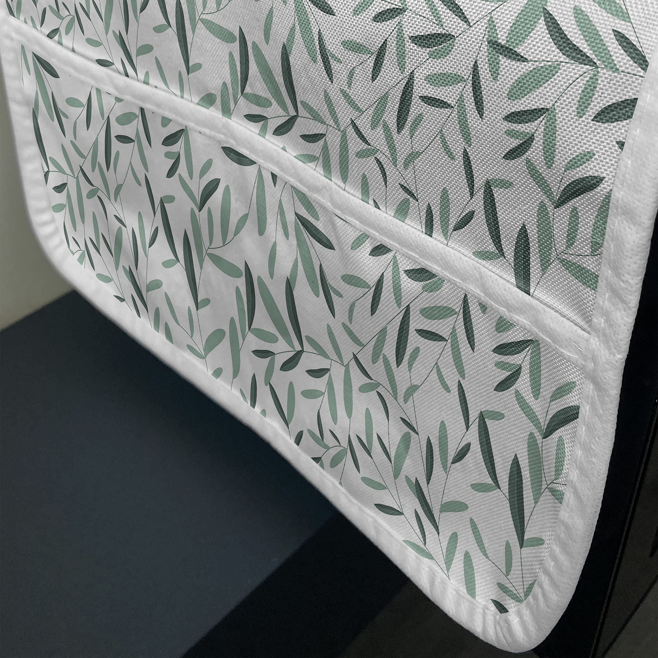 Ambesonne Microwave Cover for Kitchen - Olive Branches Design, Water Resistant Oven Protector with Storage Pockets, 36 x 12 Inches, Almond Green - Perfect for Spring Decor & Small Appliance Organization