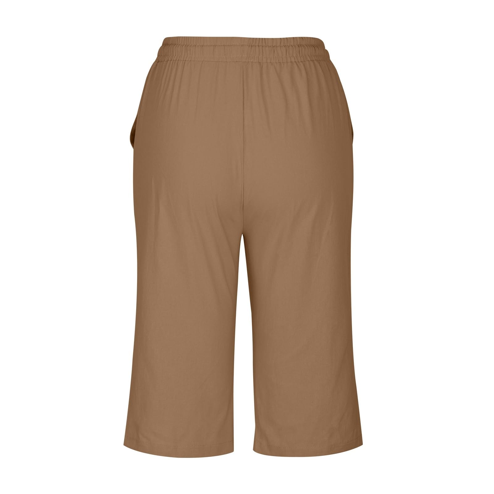 Women's Linen Bermuda Shorts - High Waisted Summer Shorts with Pockets for Beach & Lounge