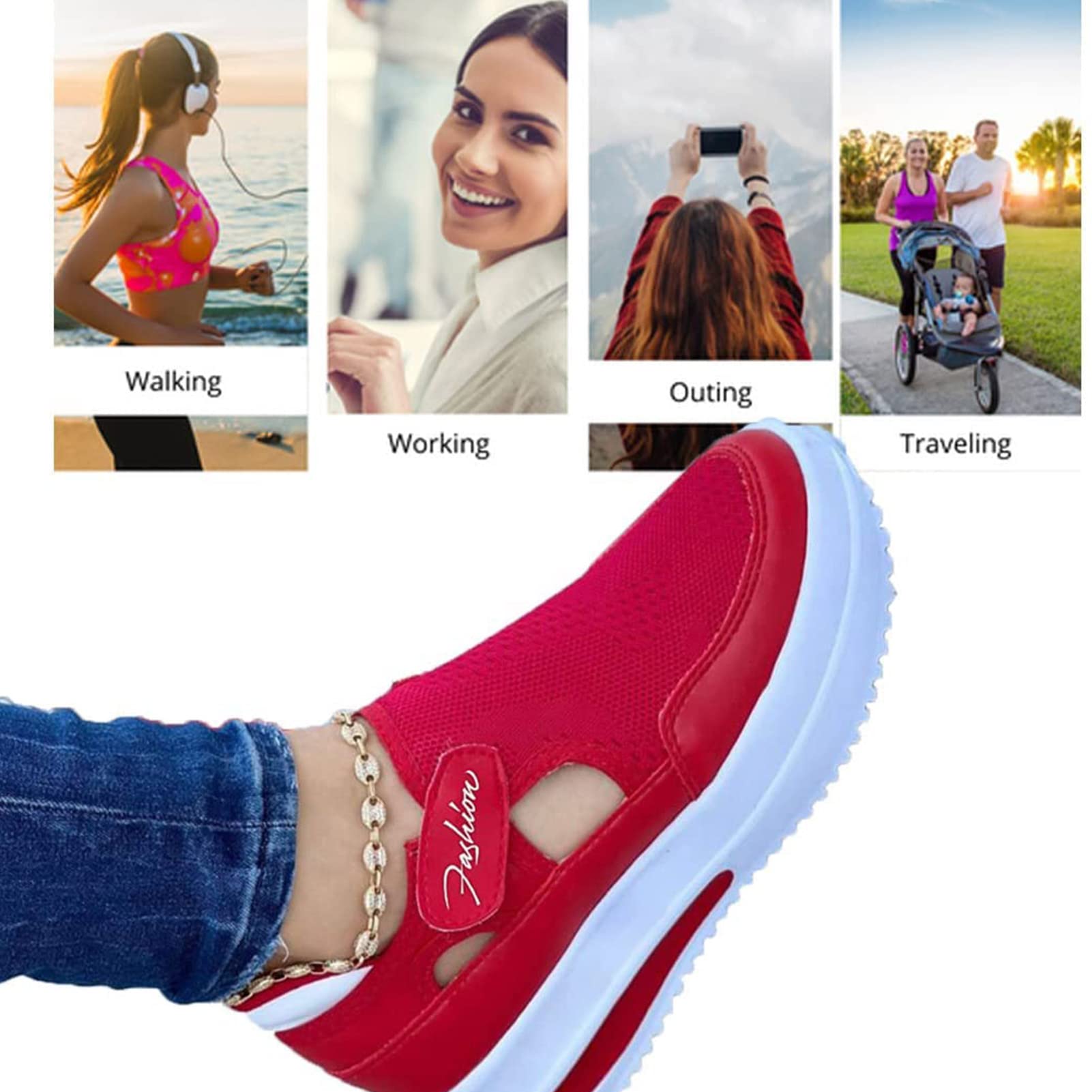 Women's Spring Casual Sneakers - Breathable Mesh Walking Shoes for Women | Fashionable & Comfortable Sneakers for Daily Wear, Jogging & Outdoor Activities (Blue, Size 6)