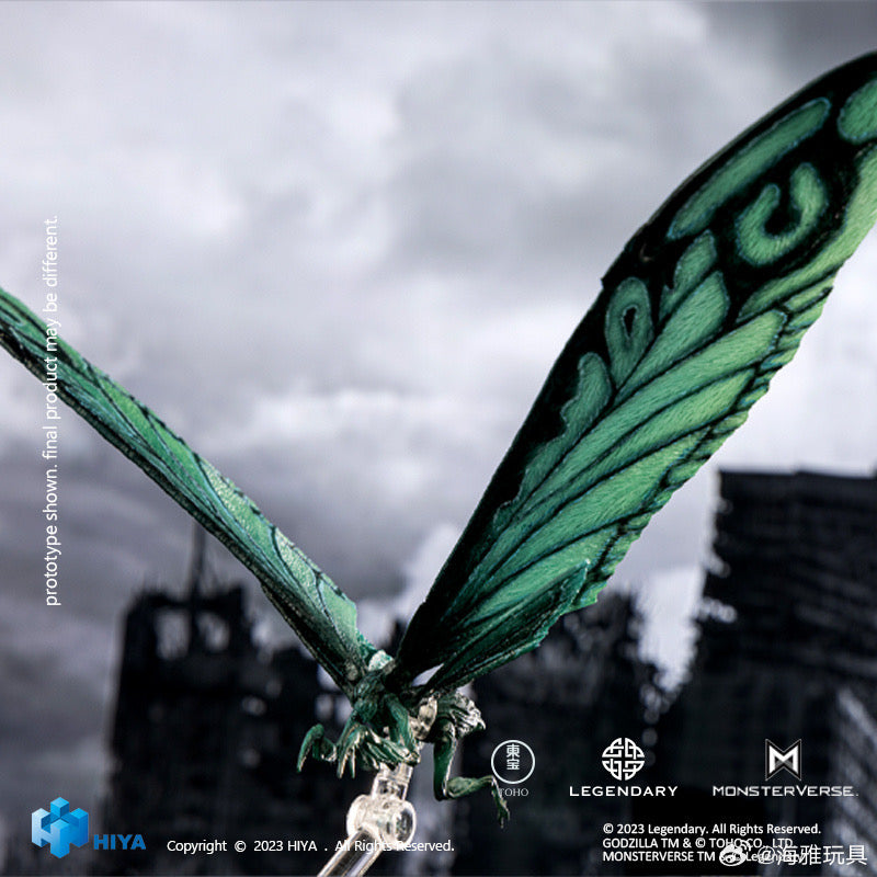 HIYA 14-inch 36cm Godzilla King of The Monsters Action Figure - Mothra Emerald Titan Version, Collectible Movie Monster Toy for Display & Gifts | Perfect for Fans, Collectors & Home Decor