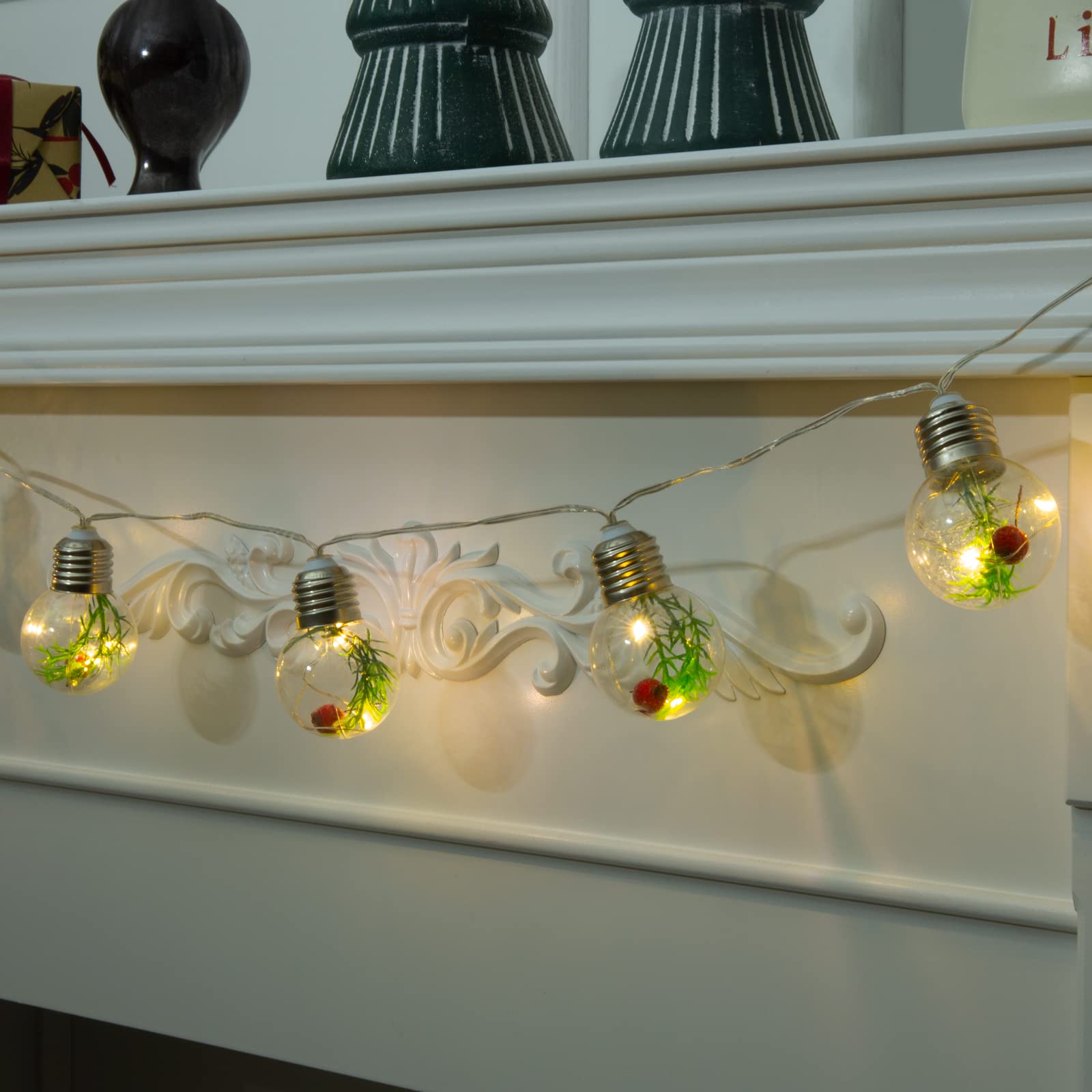 Christmas Globe String Lights - 20 LED Waterproof Fairy Lights for Xmas Tree Decor, Indoor/Outdoor Holiday Lighting