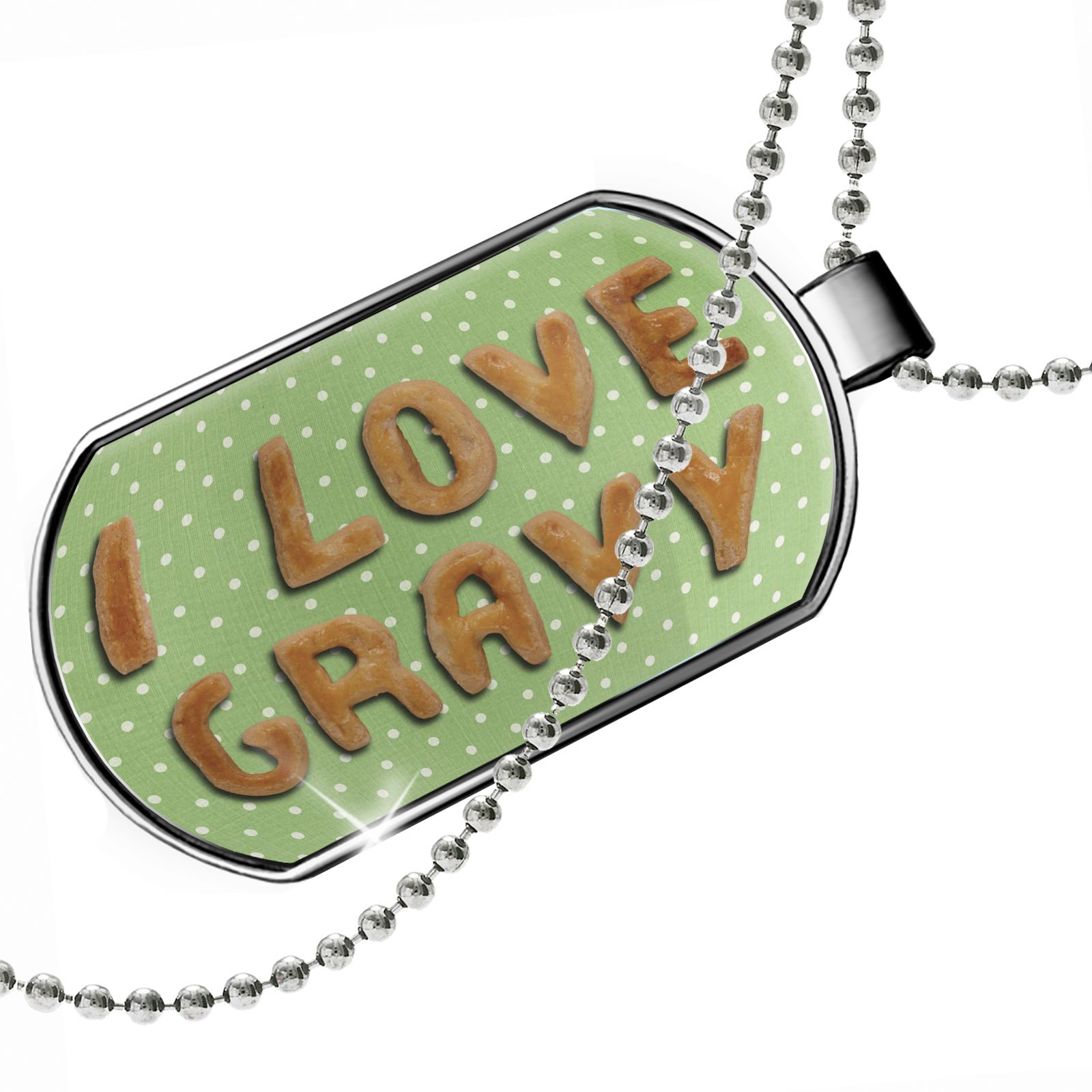 NEONBLOND I Love Gravy Biscuits Tart Bakery Dog Tag Necklace - Unique Stainless Steel Pet ID Tag for Dogs, Perfect Gift for Dog Lovers & Bakery Enthusiasts | Great for Everyday Wear, Gifts & Pet Identification