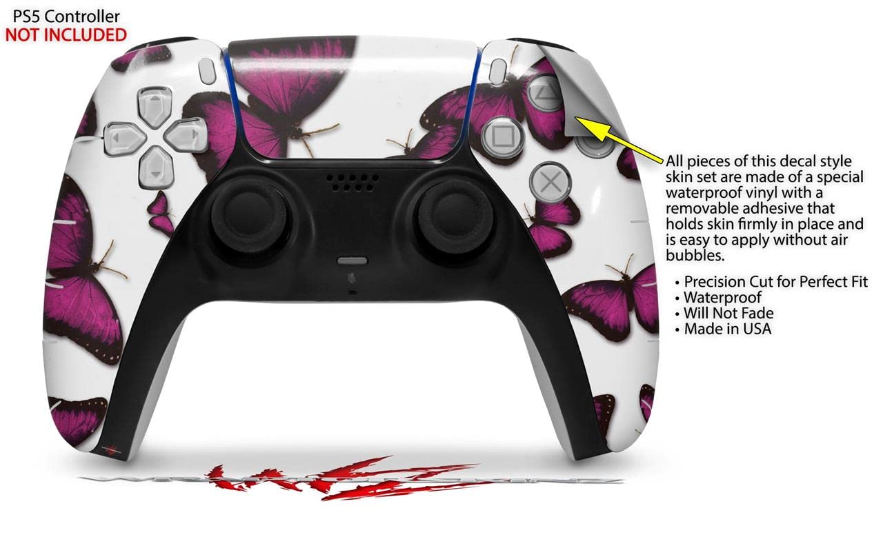PS5 DualSense Controller Skin Wrap - Butterflies Purple for Gaming Protection
