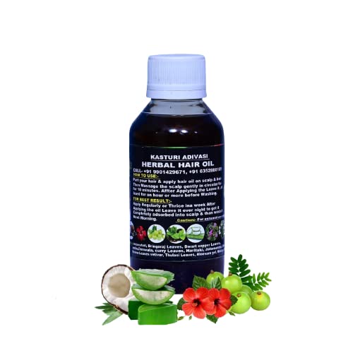 Neelambari Herbal Ayurveda Kasturi Hair Oil for Growth & Shine - 100% Natural Ayurvedic Treatment for Dry, Damaged Hair - Perfect for Daily Hair Care & Scalp Nourishment