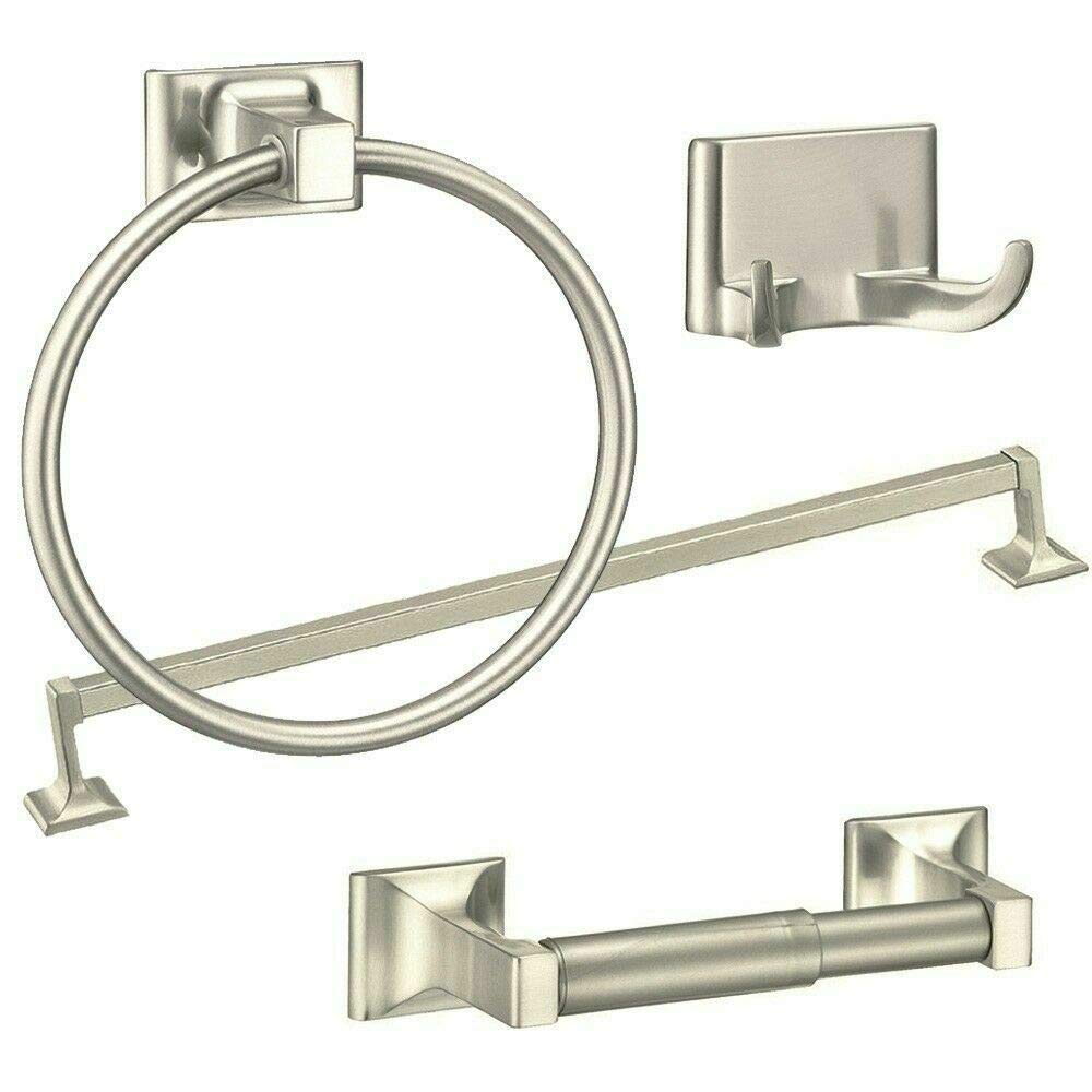 4-Piece Satin Nickel Towel Bar Set - 24