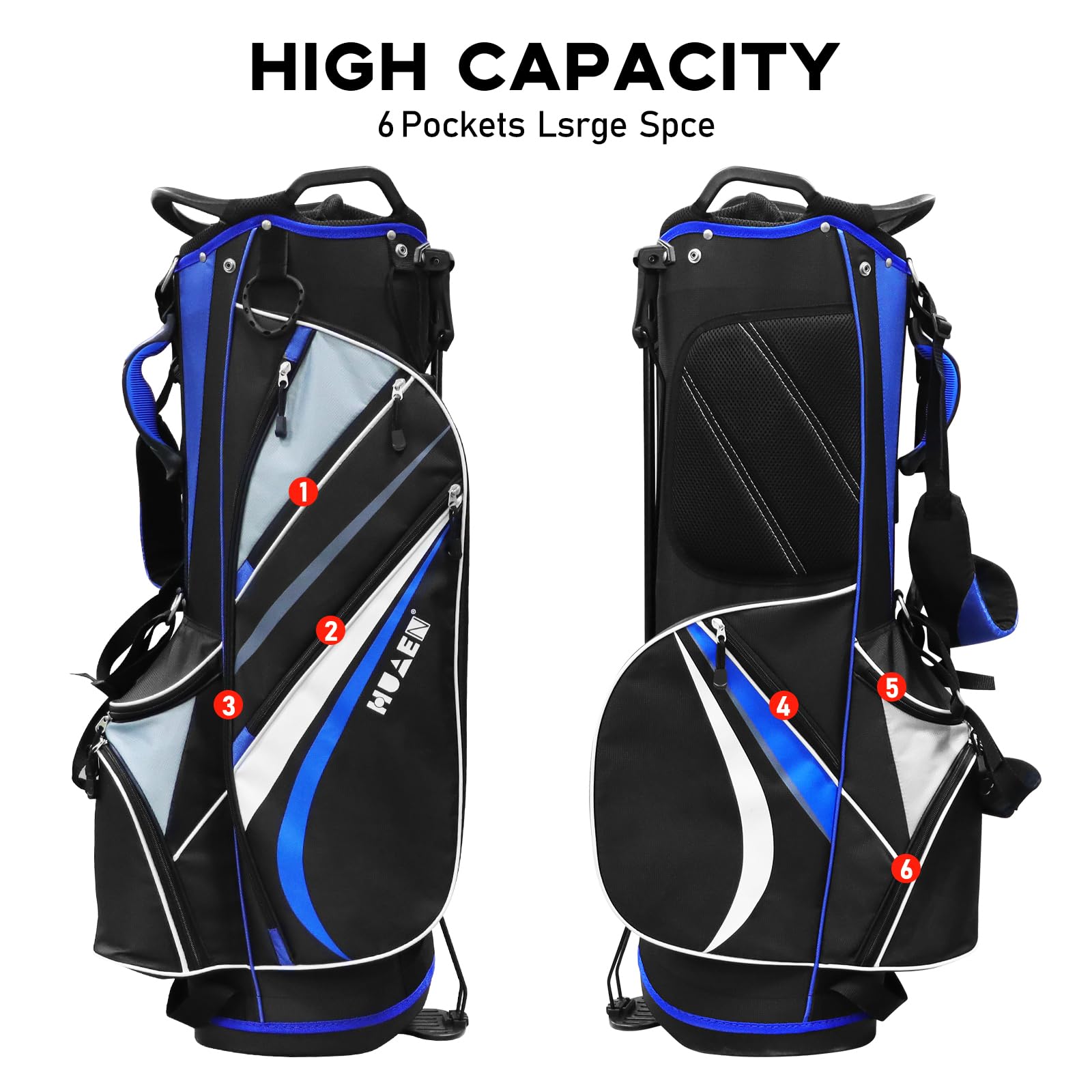 Lightweight 7-Way Divider Golf Stand Bag for Men - Navy Blue Portable Walking & Riding Golf Bag with Dust Cover & Comfortable Strap - Perfect for Golf Course, Driving Range & Travel