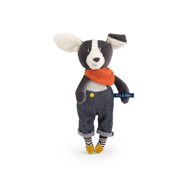 Moulin Roty Puppy Puce Soft Plush First Baby Toy - Cute Stuffed Animal for Newborns & Toddlers, Perfect Gift for Nursery, Playtime & Cuddling