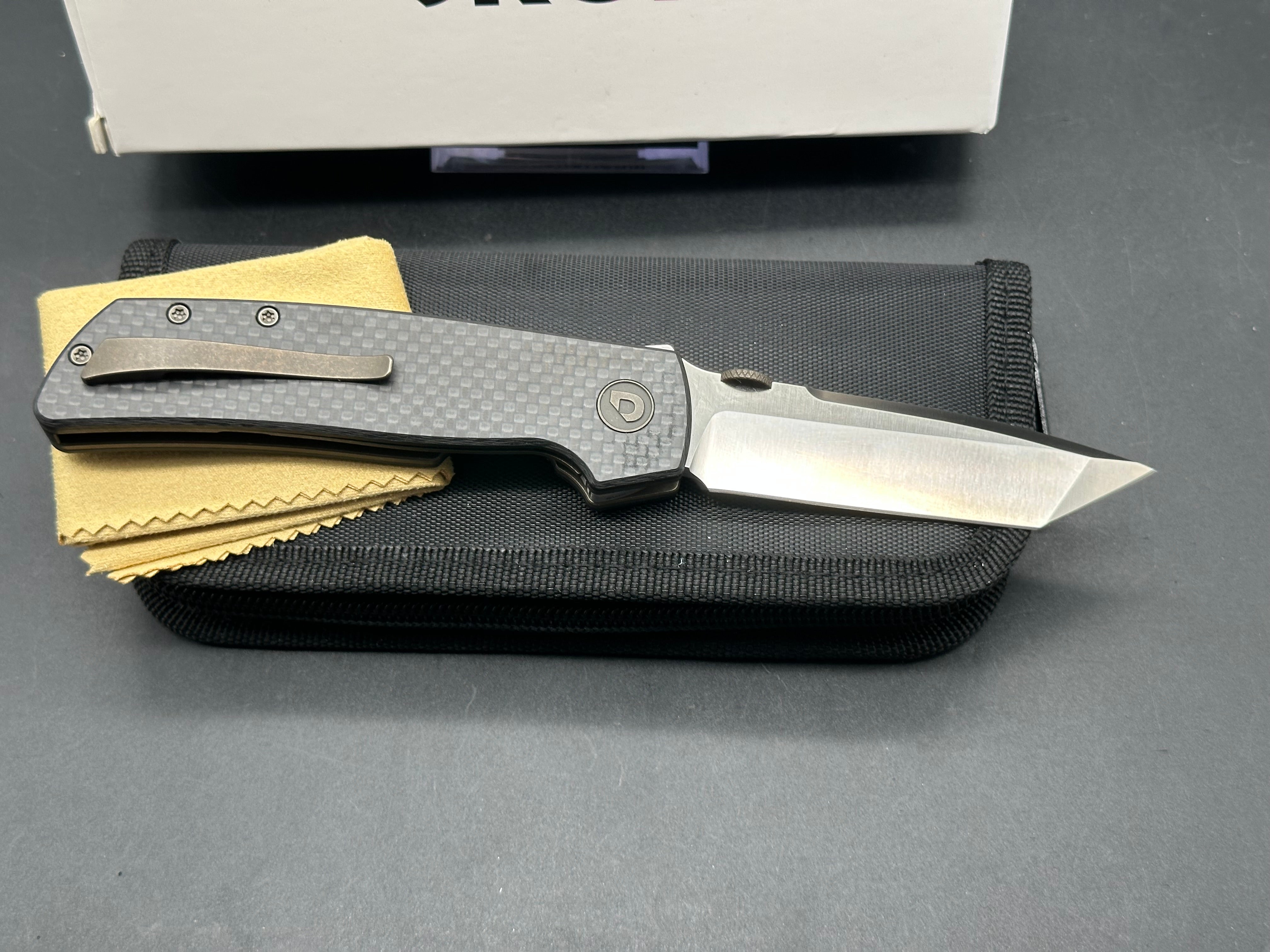 Drop Terzuola ATCF Folding Knife - S35VN Steel Blade & Carbon Fiber Handle - EDC, Outdoor, Tactical, Survival, Camping, Hunting Gear