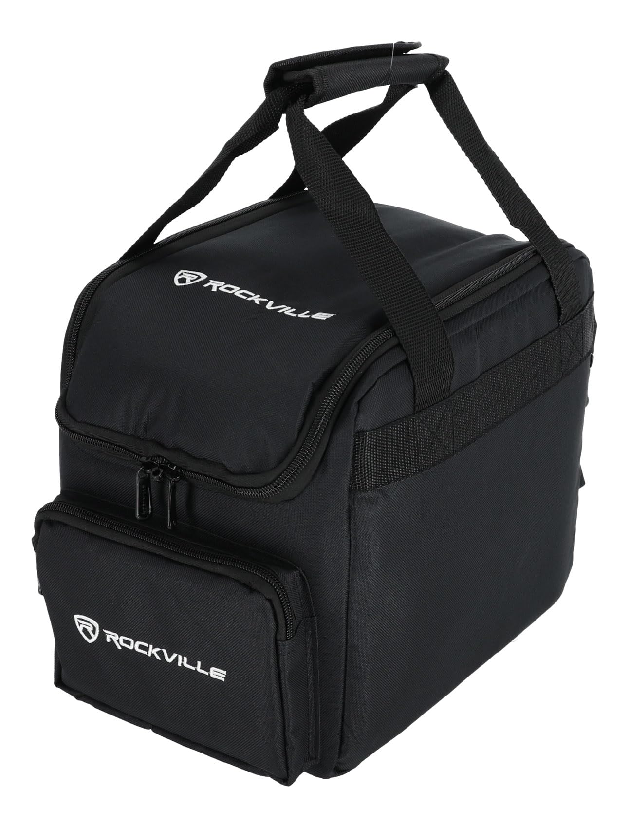 Rockville RockWedge LED White RGBWA+UV Rechargeable Wireless DMX Lights with Carrying Bag - Professional DJ Stage Lighting for Clubs, Concerts, and Events