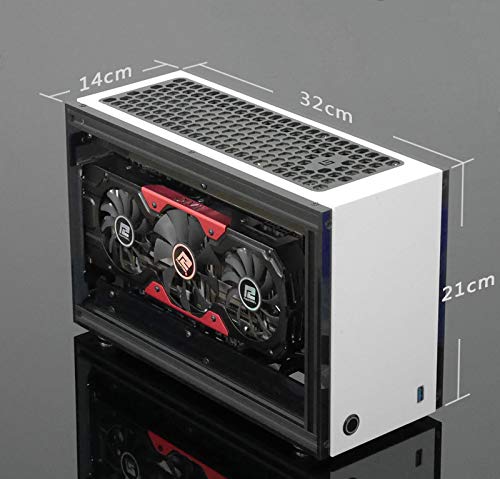 Geeek A4 Flex Mini Transparent Acrylic ITX Computer Case - Compact White PC Case (A51S Model) for Gaming, Home Office & Small Form Factor Builds