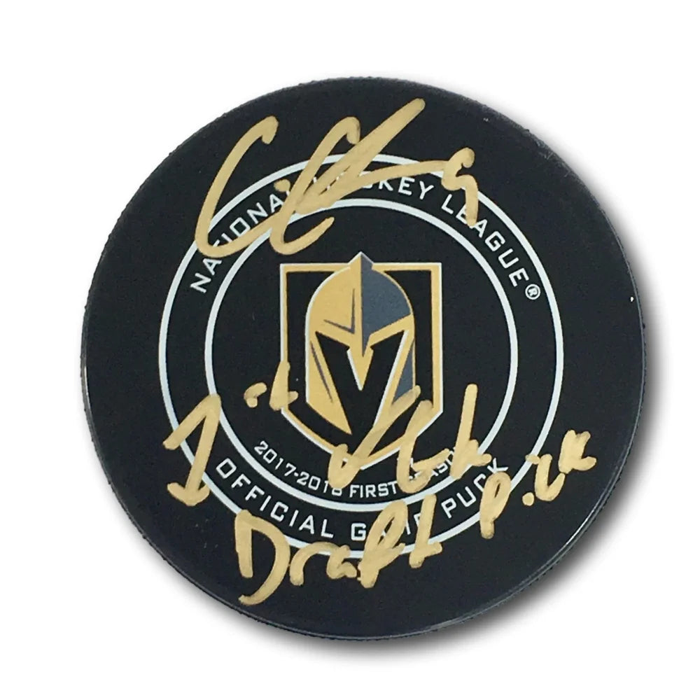 Authentic Cody Glass Signed Vegas Golden Knights Puck with Inscription, Case & JSA COA - VGK Autographed Hockey Collectible - Perfect for Fans, Memorabilia Displays & Sports Gifts