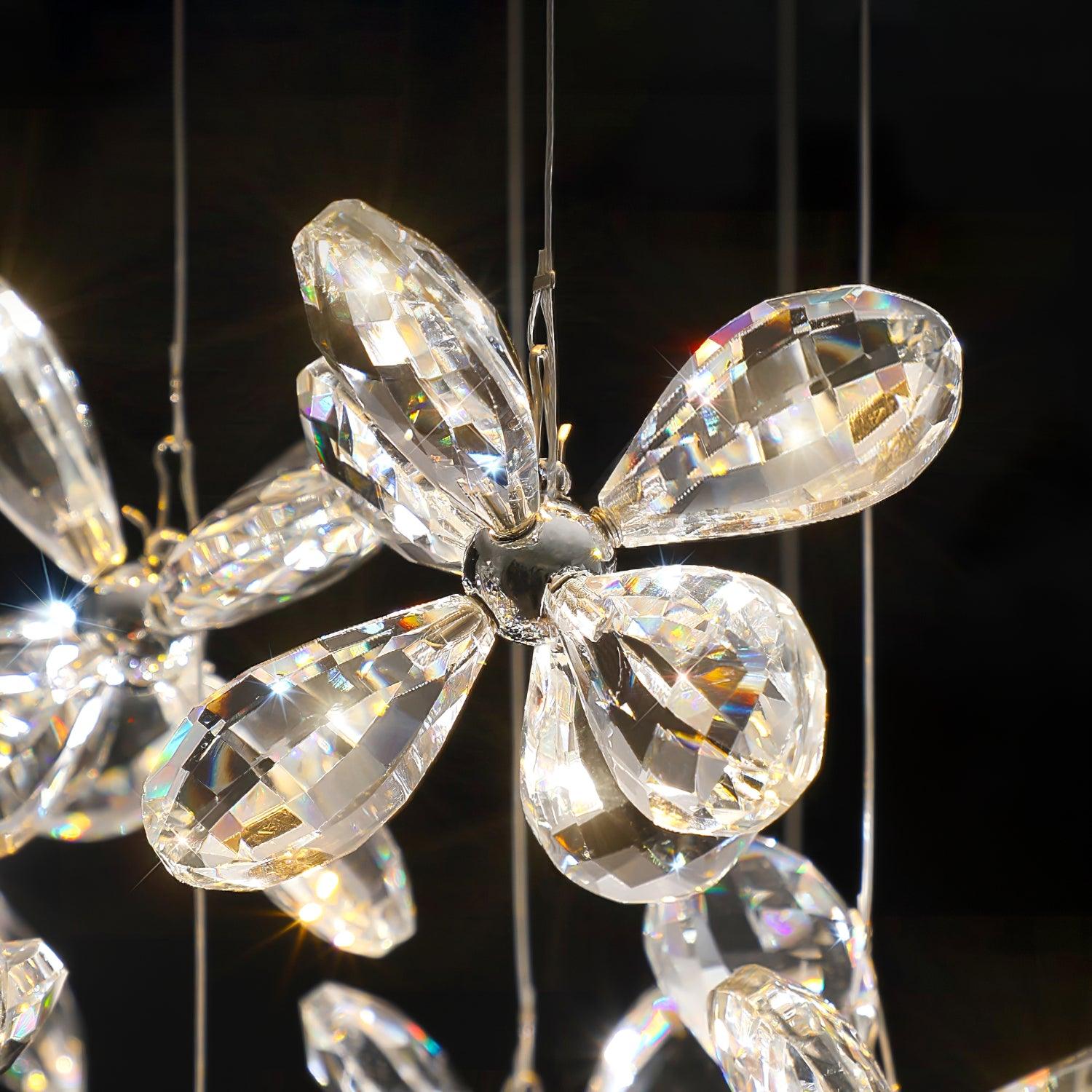 Elegant Floating Butterfly Chandelier - Crystal Ceiling Light Fixture for Bedroom, Dining Room & Wedding Decor - Romantic Home Lighting Solution