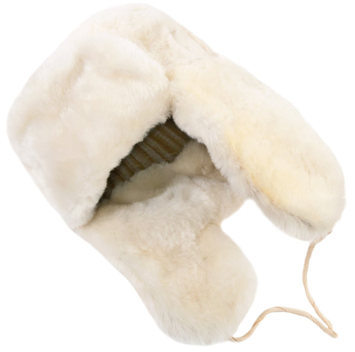 Premium White Lambskin Winter Hat with Russian Imperial Eagle Design - Warm Fur Lined Beanie for Cold Weather, Outdoor Activities & Fashion Statement