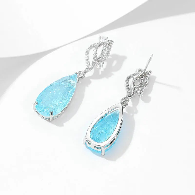 Elegant Cubic Zirconia Long Water Drop Earrings for Women - Bridal Wedding Jewelry Accessories - Perfect for Evening Gala, Prom, Anniversary & Special Occasions