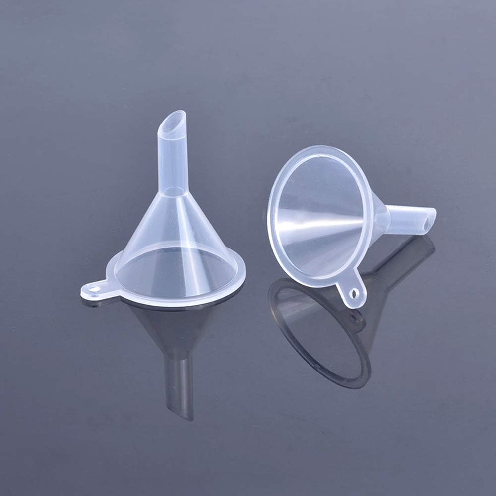Sileni 10-Pack Clear Plastic Small Funnel - Essential for Bottle Filling, Oil Transfer, Sand Pouring & Cosmetic Products - Foldable Design, Easy to Clean - Perfect for Lotion, Cream, Powder & Perfume Transfer - Ideal for Kitchen, DIY Projects & Beauty Routine