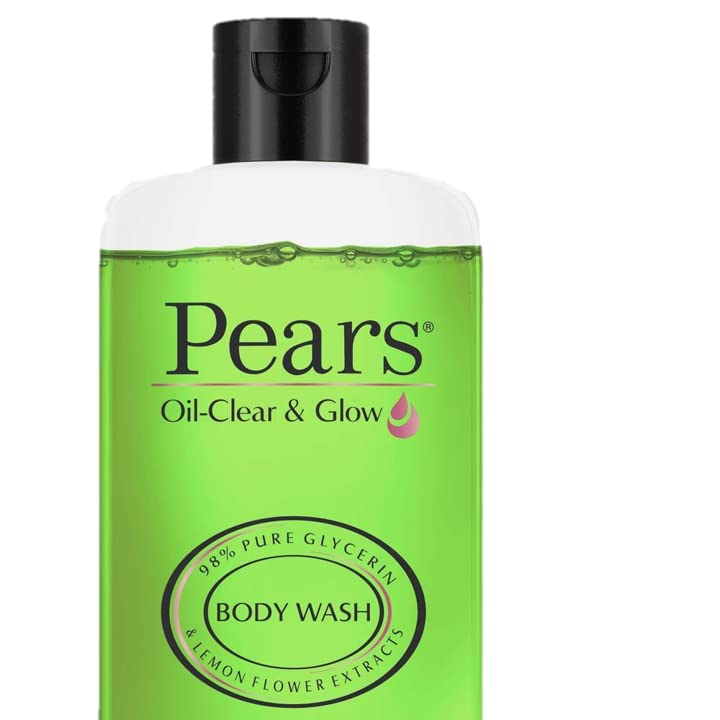 Pears Oil Clear & Glow Shower Gel with 98% Glycerin - 100% Soap Free, Paraben Free, 250ml - Hydrating & Gentle Body Wash for Dry & Sensitive Skin - Perfect for Daily Shower & Spa-Like Experience