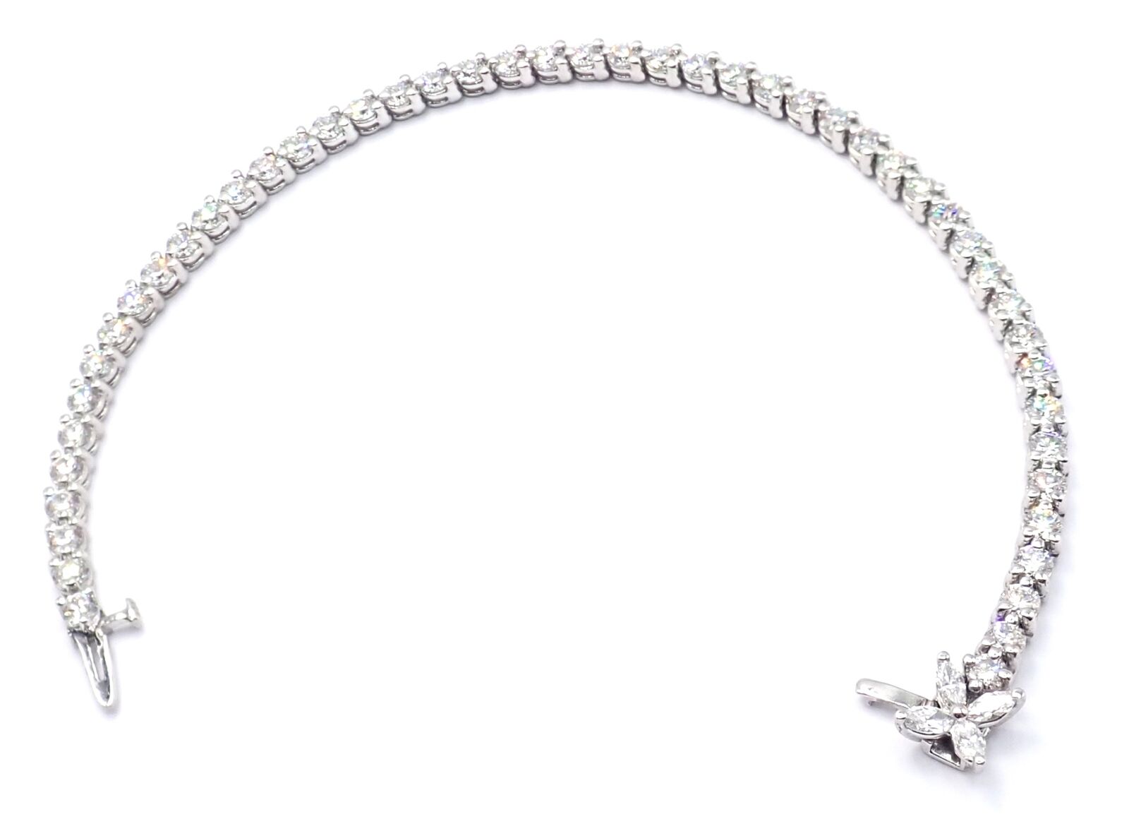 Authentic Tiffany & Co Victoria Platinum 4.49ct Diamond Tennis Bracelet for Women - Luxury Jewelry Gift for Anniversary, Wedding & Special Occasions