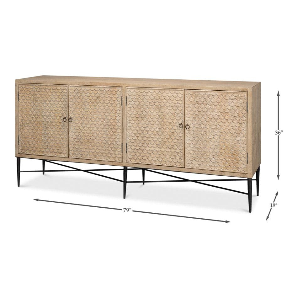 Stylish Archie 4-Door Sideboard with Storage - Modern Wooden Buffet Cabinet for Dining Room & Living Room - Perfect for Home Decor & Organization