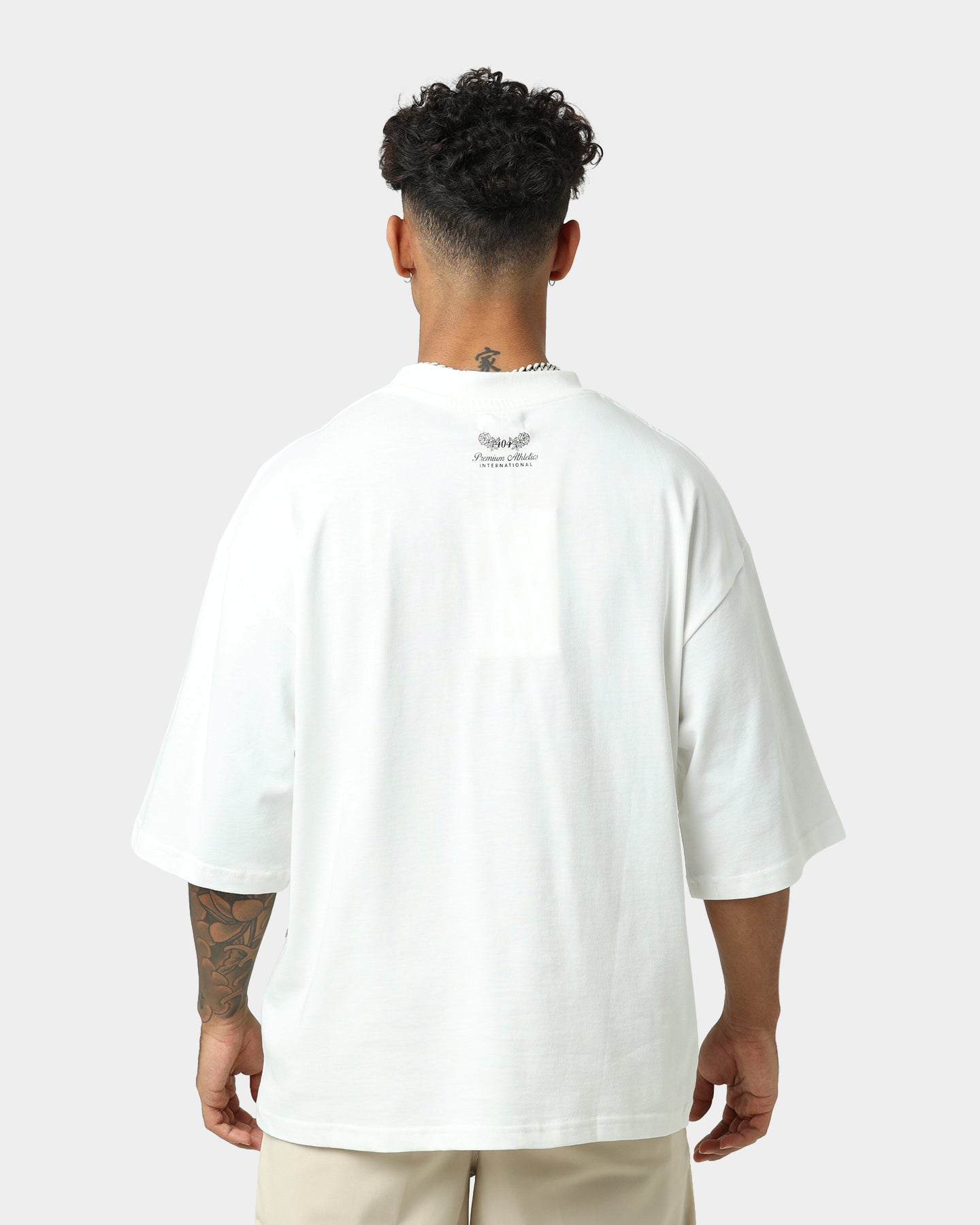 404 Premium Athletics Heritage T-Shirt for Men & Women - Vintage Style Cotton Tee - Off White - Casual Wear, Gym, Workout & Street Fashion