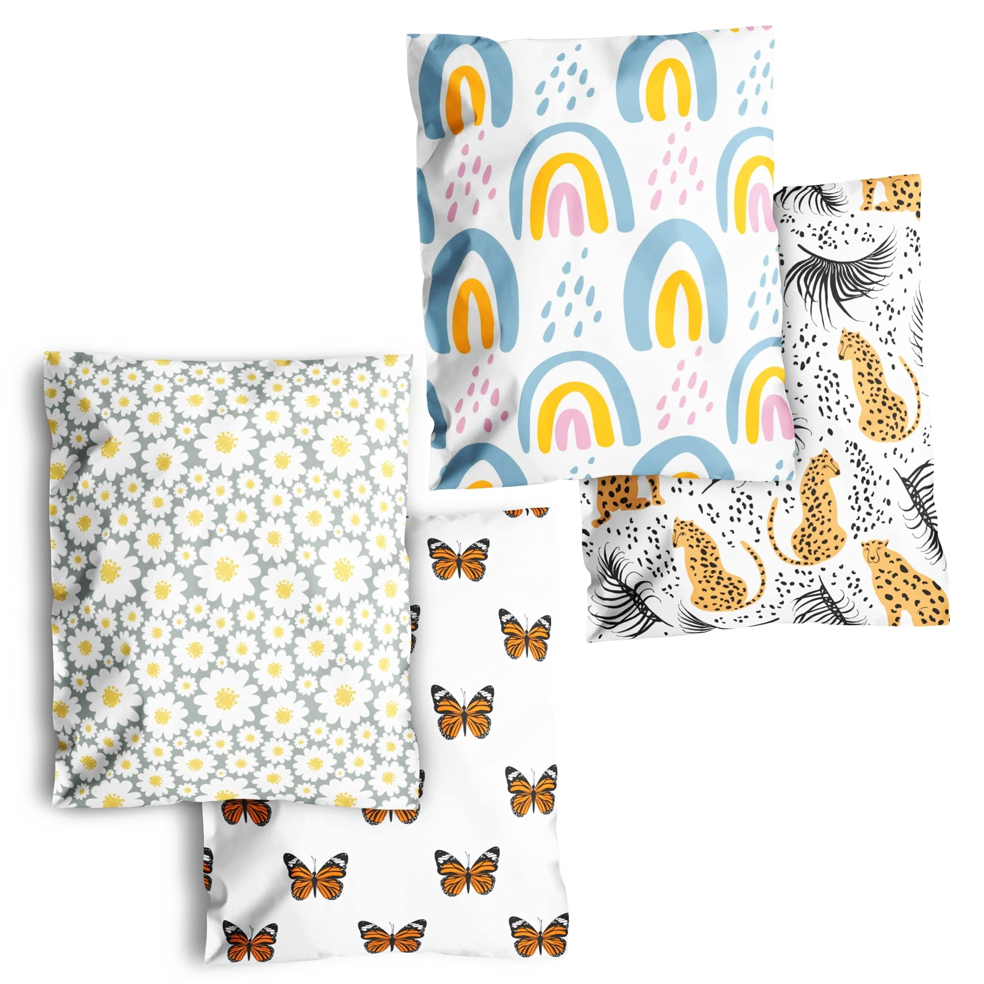 100 Pack Waterproof & Tear Resistant Poly Mailers | Small Business Shipping Envelopes for Clothes | Variety Pack of Cute Mailing Bags | Perfect for Ecommerce, Retail & Online Store Packaging