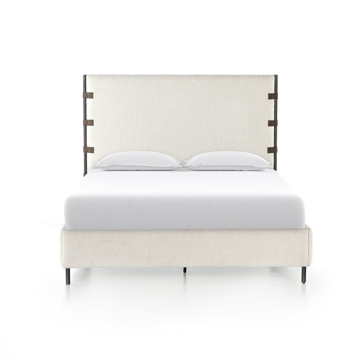 Anders Bed Frame Knoll Natural King Size - Modern Wooden Platform Bed for Bedroom, Living Room & Guest Room