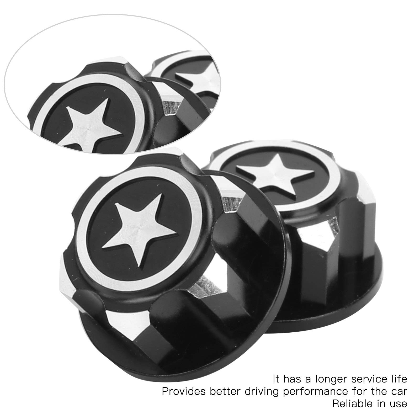 **Dilwe 4pcs Aluminum Alloy RC Wheel Hub Dust Cover for Traxxas 1/10 RC Car - Upgrade & Replacement Parts (Black) - Perfect for Off-Road Racing & RC Car Maintenance**