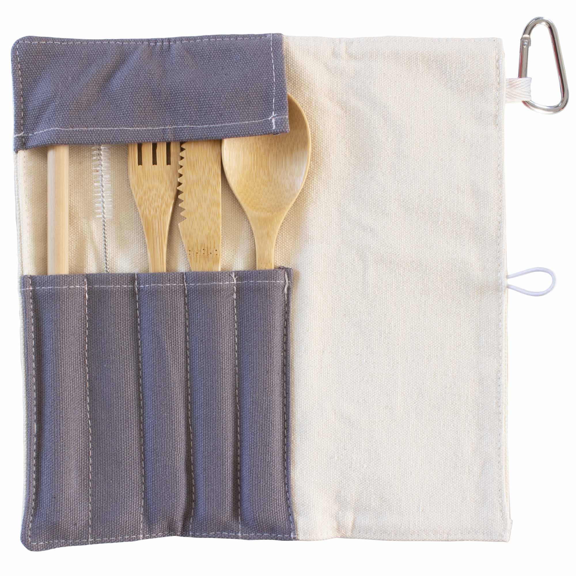 Portable Reusable Utensil Set with Pineapple Travel Roll - Eco-Friendly Cutlery Kit for Camping, Travel & Picnics