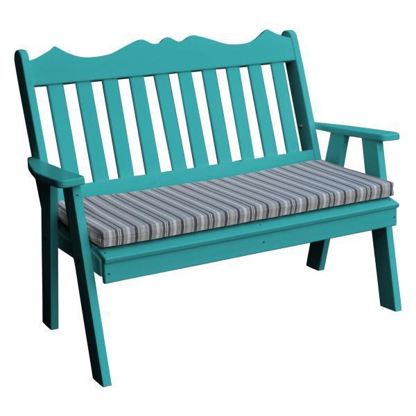 Premium A&L Furniture Poly Royal English Garden Bench - Weather-Resistant Outdoor Patio Seating for Gardens, Porches & Backyards