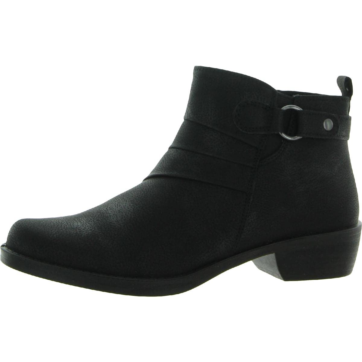 Easy Street Women's Shanna Faux Leather Ankle Boots - Black, Size 6.5 Narrow (AA,N) - Comfortable & Stylish for Work, Casual & Fall Fashion