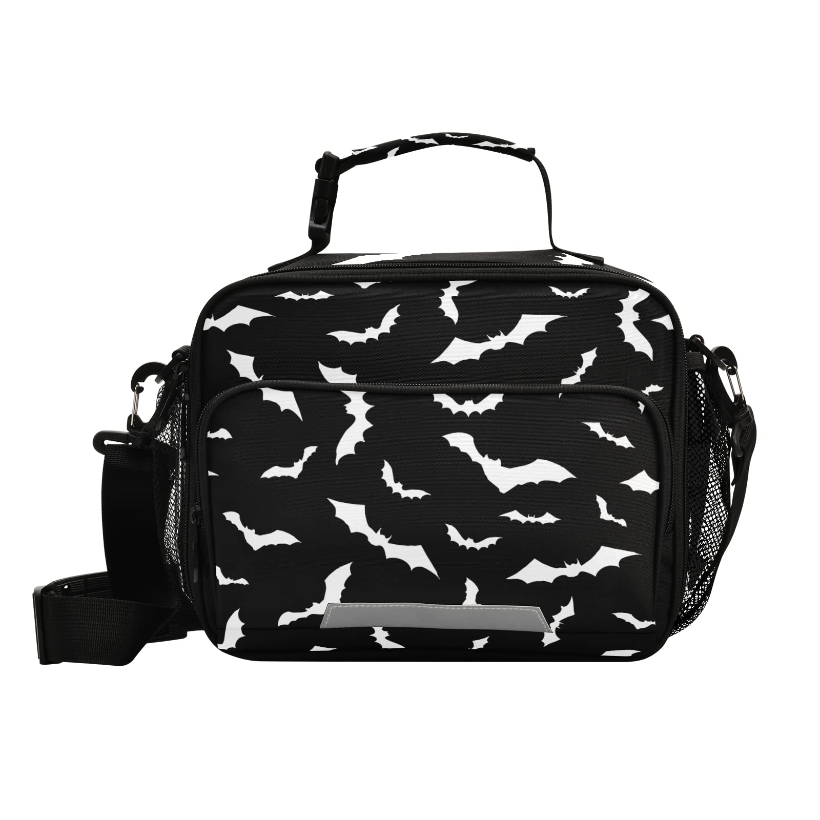 Kcldeci Insulated Lunch Bag for Women & Men - Reusable Leakproof Cooler Tote with Halloween Bats Design - Freezable Lunch Box for Office, School, Picnic & Beach - Perfect for Work Meals, Outdoor Activities & Food Storage