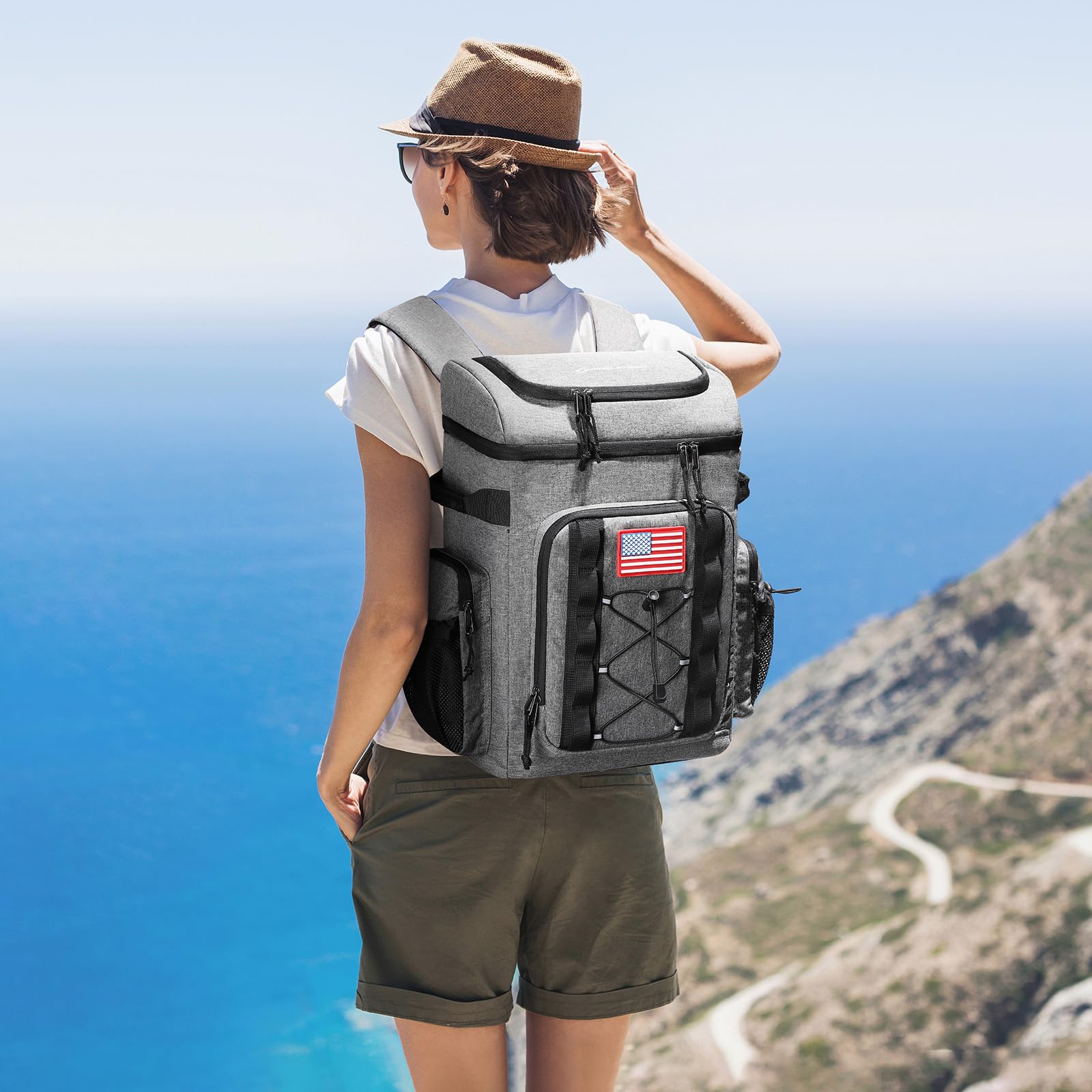 **Maelstrom Backpack Cooler - 35 Can Insulated Cooler Bag, Soft Lightweight Leakproof & Waterproof, Keeps Drinks Hot/Cold for 16 Hours - Perfect for Camping, Beach, Picnics & Outdoor Adventures (Grey)**