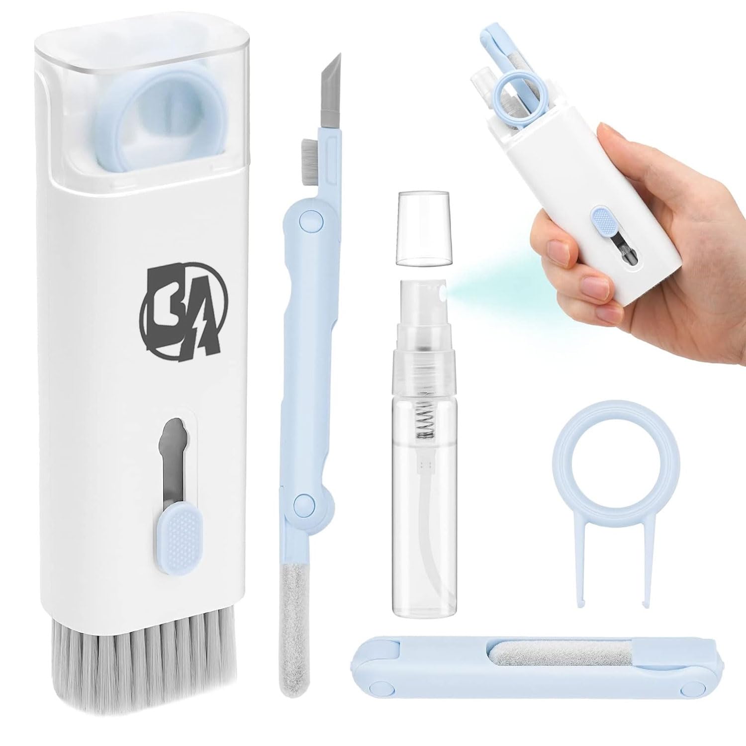 Premium 7-in-1 Electronic Cleaning Kit for Laptops, iPads, iPhones & Cameras – Multi-Function Screen Cleaner, Keyboard Brush & Patented Tools for Earbuds, Smartphones & Gadgets – Perfect for Home, Office & Travel Use
