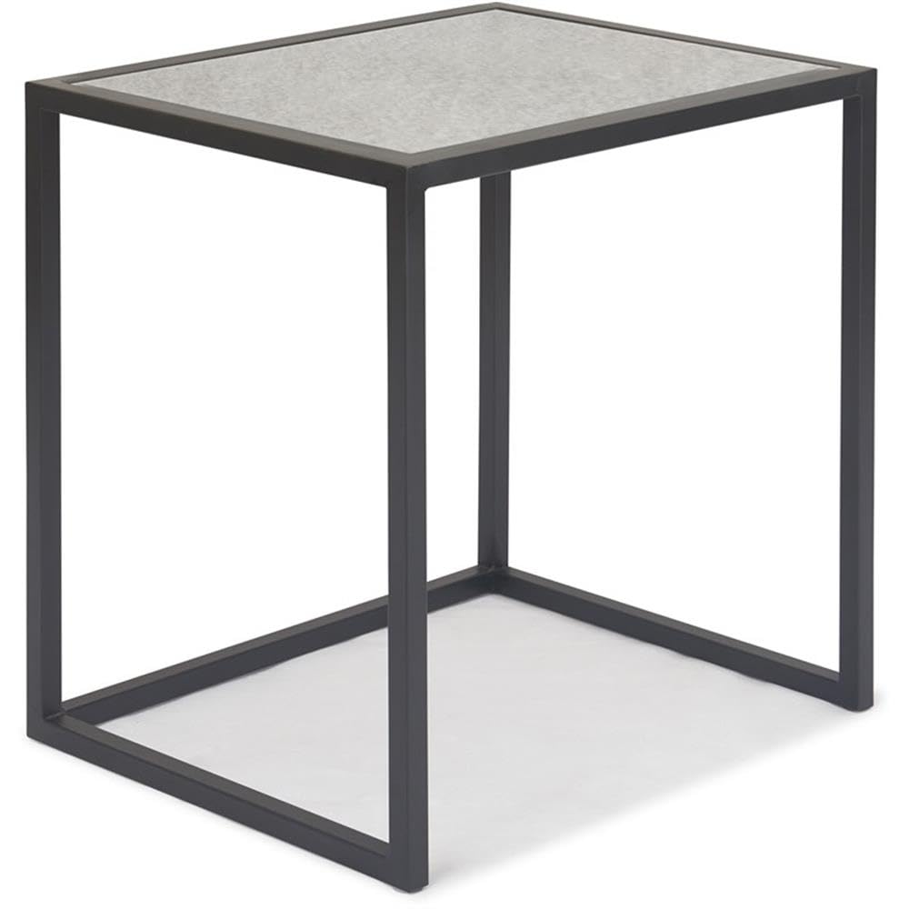 Finch Gramercy Black Mirrored Accent Tables - Set of 2 Modern Side Tables for Living Room, Bedroom & Entryway Decor