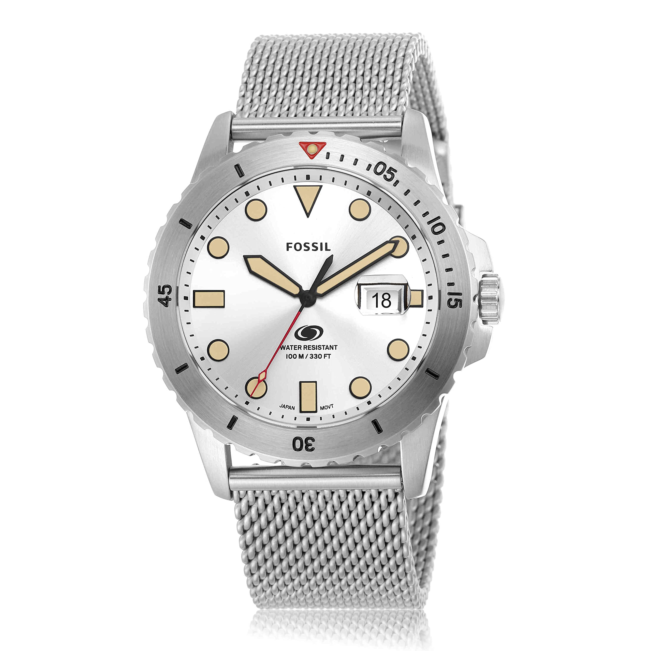 Fossil Men's Sports Watch - Stainless Steel, Silicone & Leather Band Options | Waterproof, Durable & Stylish for Running, Gym & Outdoor Activities