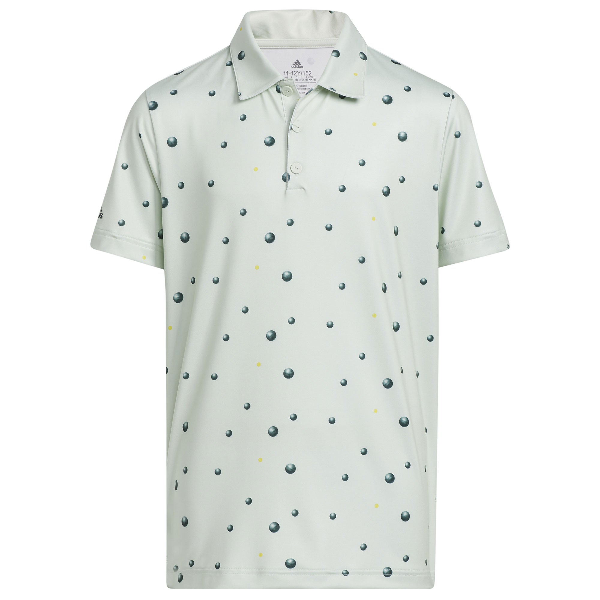 Adidas Boys' Golf Polo Shirt with Ball Print - Breathable & Comfortable for Junior Golfers - Perfect for Tournaments, Practice, and Casual Wear
