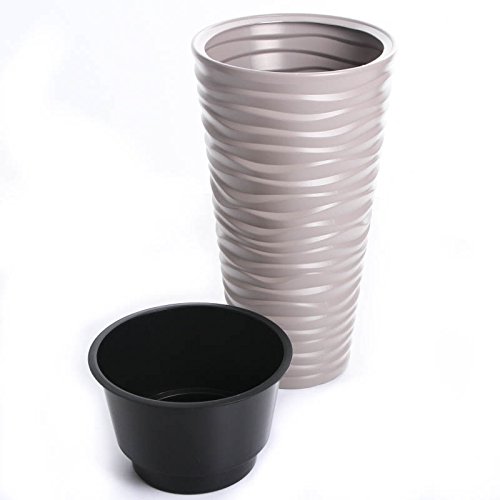 Solid Sand Slim Flower Planter Pot - 3 Sizes & 5 Colors for Indoor/Outdoor Plants - Perfect for Home Decor, Garden, Patio & Office Plants