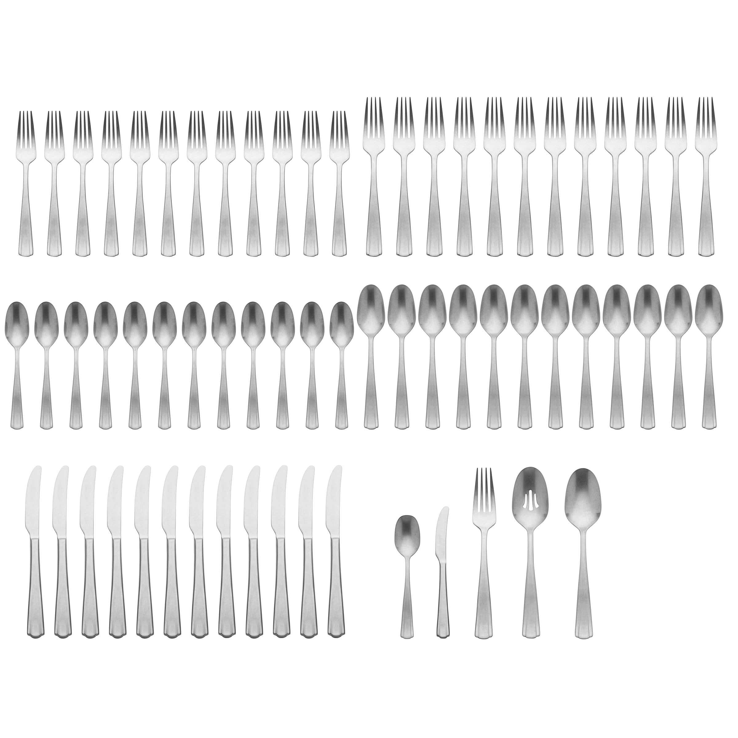 Vintage French Perle Scallop 65-Piece Flatware Set - Elegant Silverware for Fine Dining, Wedding Gifts & Formal Table Settings