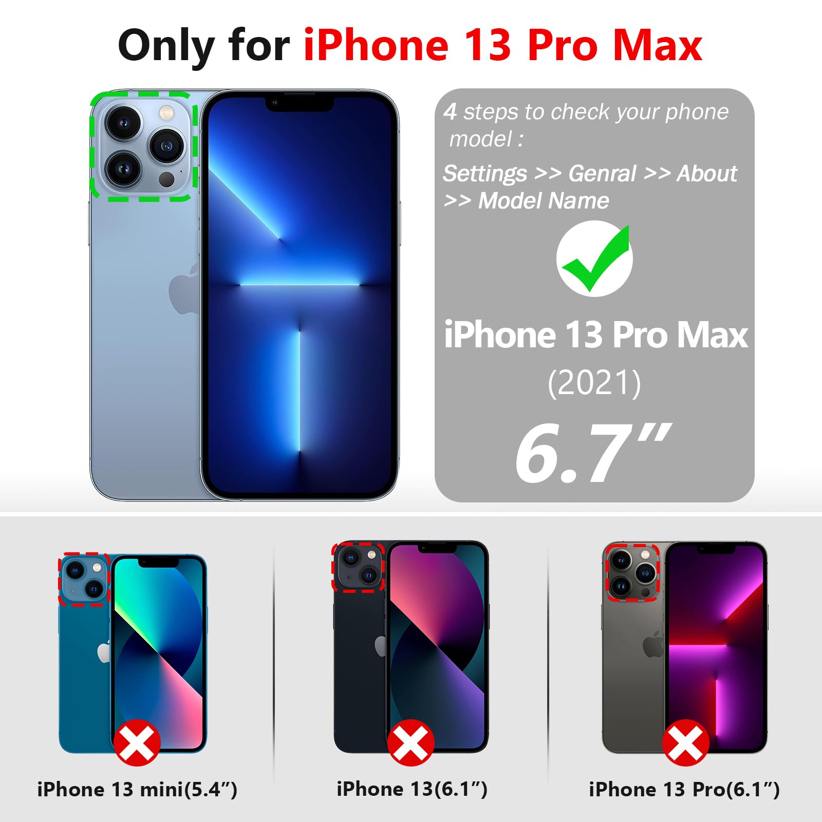 Magnetic Detachable Wallet Case for iPhone 13 Pro Max (6.7