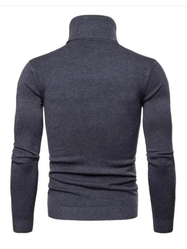 Men's Wool Knit Turtleneck Sweater - Thick Warm Winter Pullover for Casual Wear & Outdoor Activities