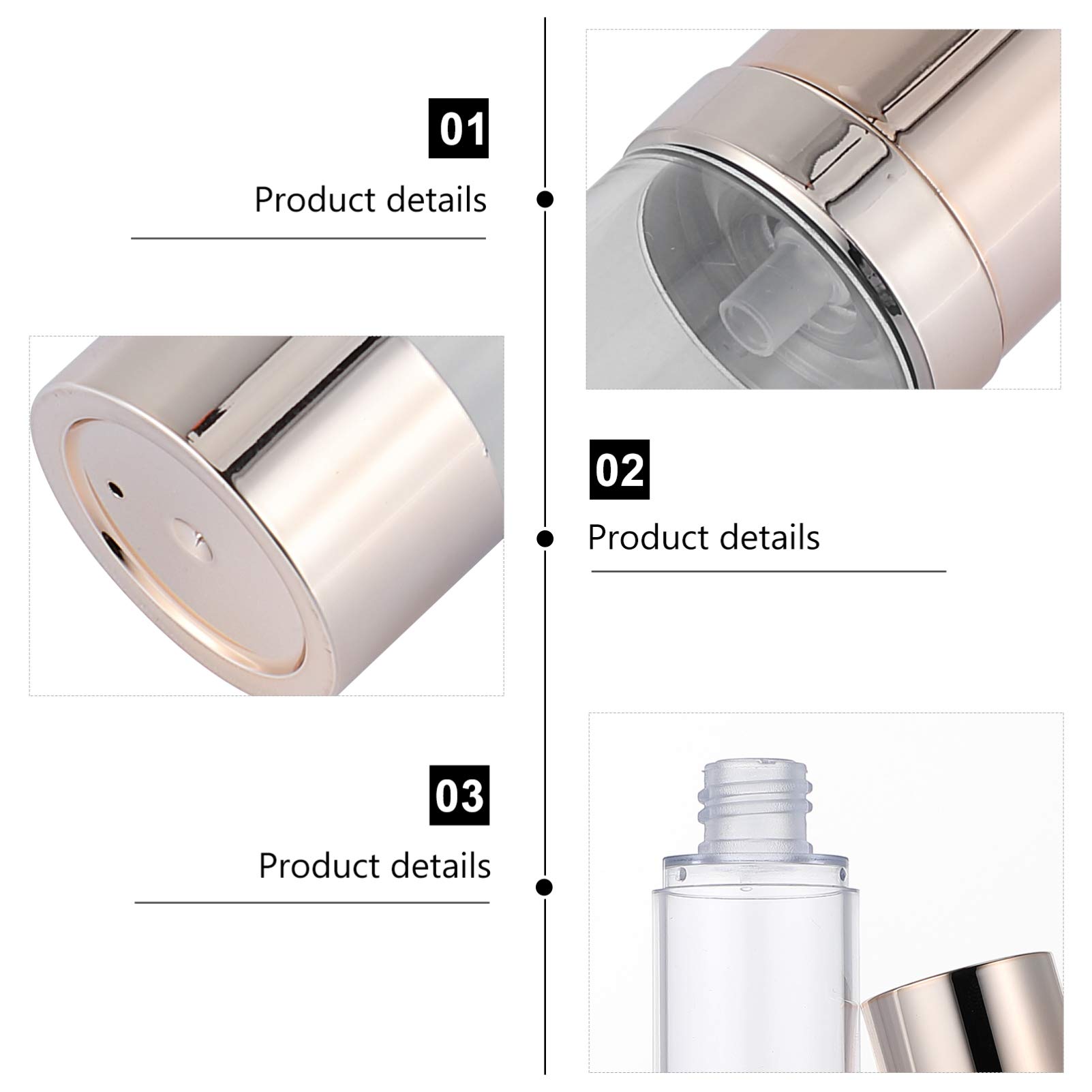 EXCEART 6-Pack Vacuum Lotion Pump Bottles - Refillable Cosmetic Containers for Creams, Lotions & Serums | Leak-Proof Travel-Size Empty Bottles for Toiletries, Skincare & Pet Grooming | Perfect for Air Travel, Gym Bags & Home Organization