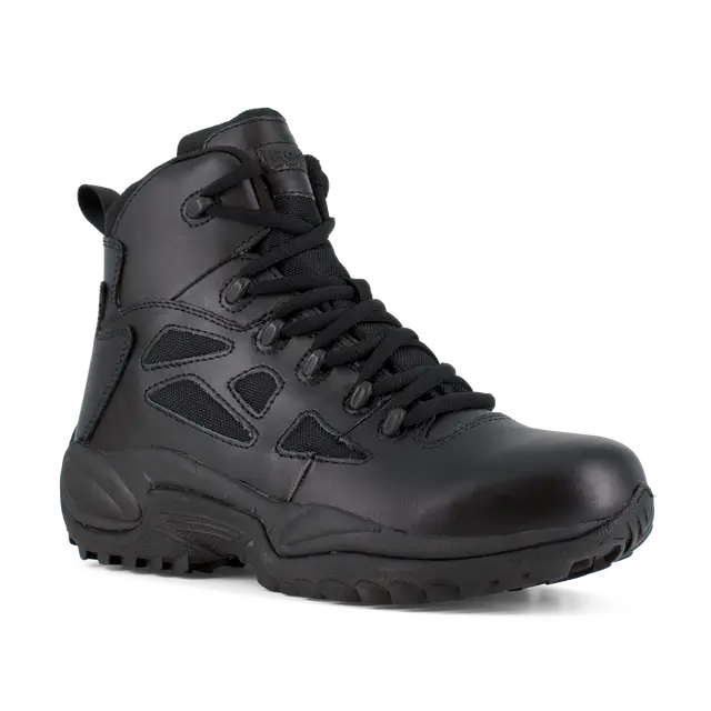 Rapid Response RB 6-Inch Soft Toe Side Zip Tactical Boots - Black | Lightweight Military & Work Boots for Outdoor, Security & Tactical Use