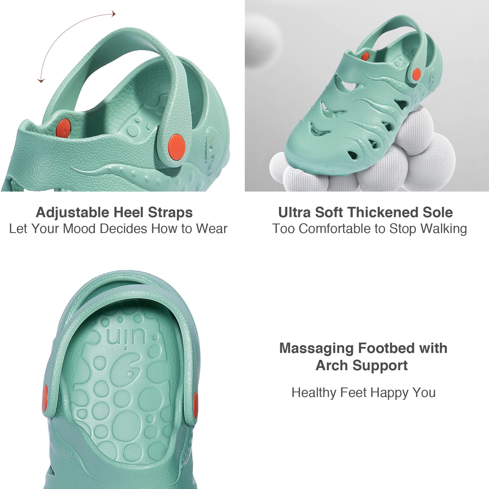 UIN Men's Slip-On Clog Shoes - Comfortable Garden, Beach & Outdoor Slippers with Octopus Design - Perfect for Gardening, Beach Walks and Casual Wear