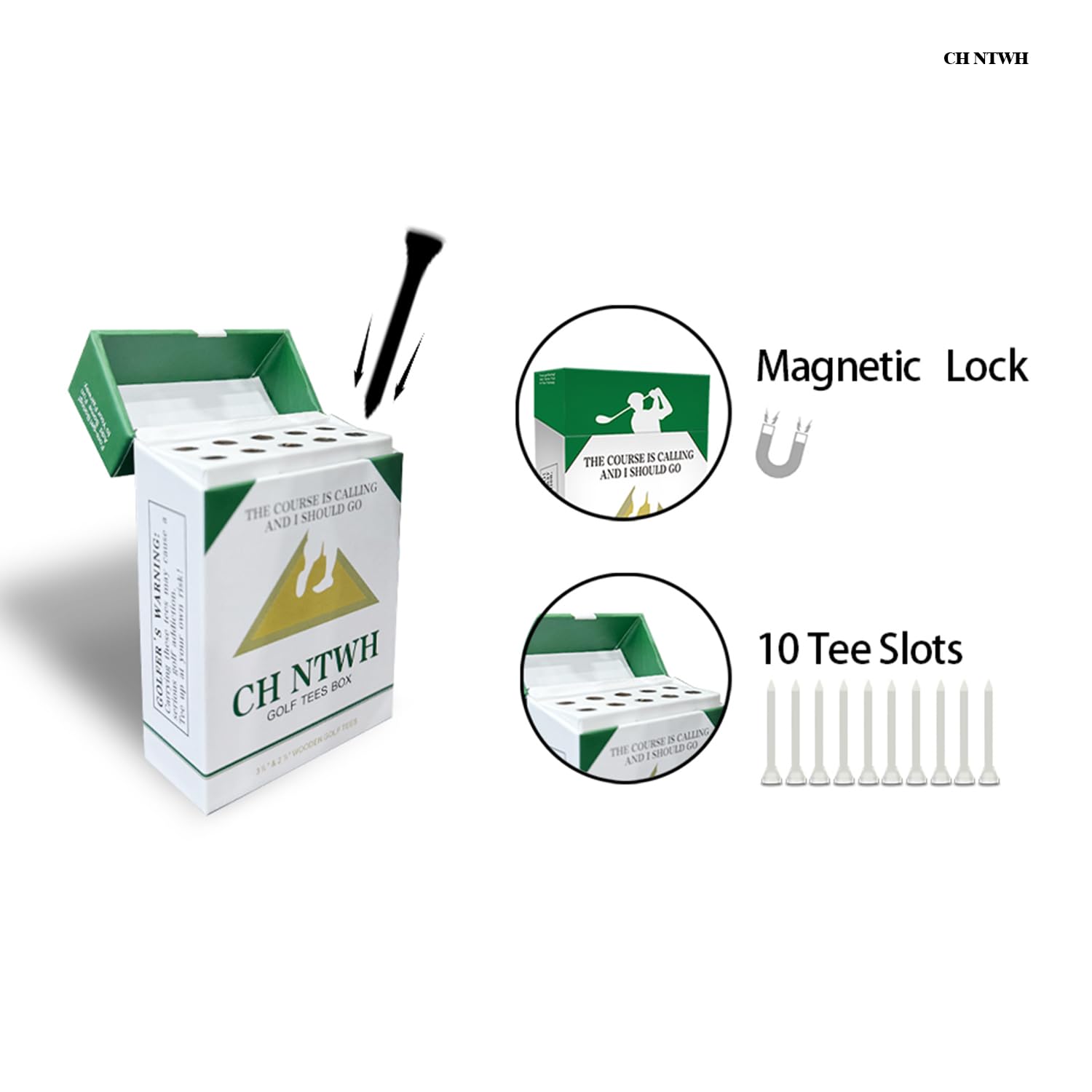 Golf Magnetic Tee Holder - Funny Golf Gag Gift for Men, Dad & Golfers | Strong Magnet Golf Accessories | Perfect for Birthday, Father's Day & On-Course Convenience
