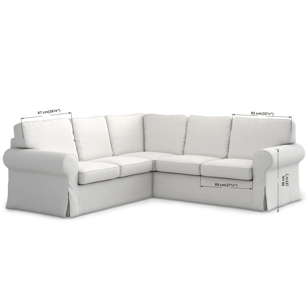 TLYESD Ektorp Sectional Slipcover Replacement for IKEA Ektorp Sofa - 2x2 Couch Cover Only in Titanium Grey | Durable, Washable Fabric Protector for Living Room Furniture