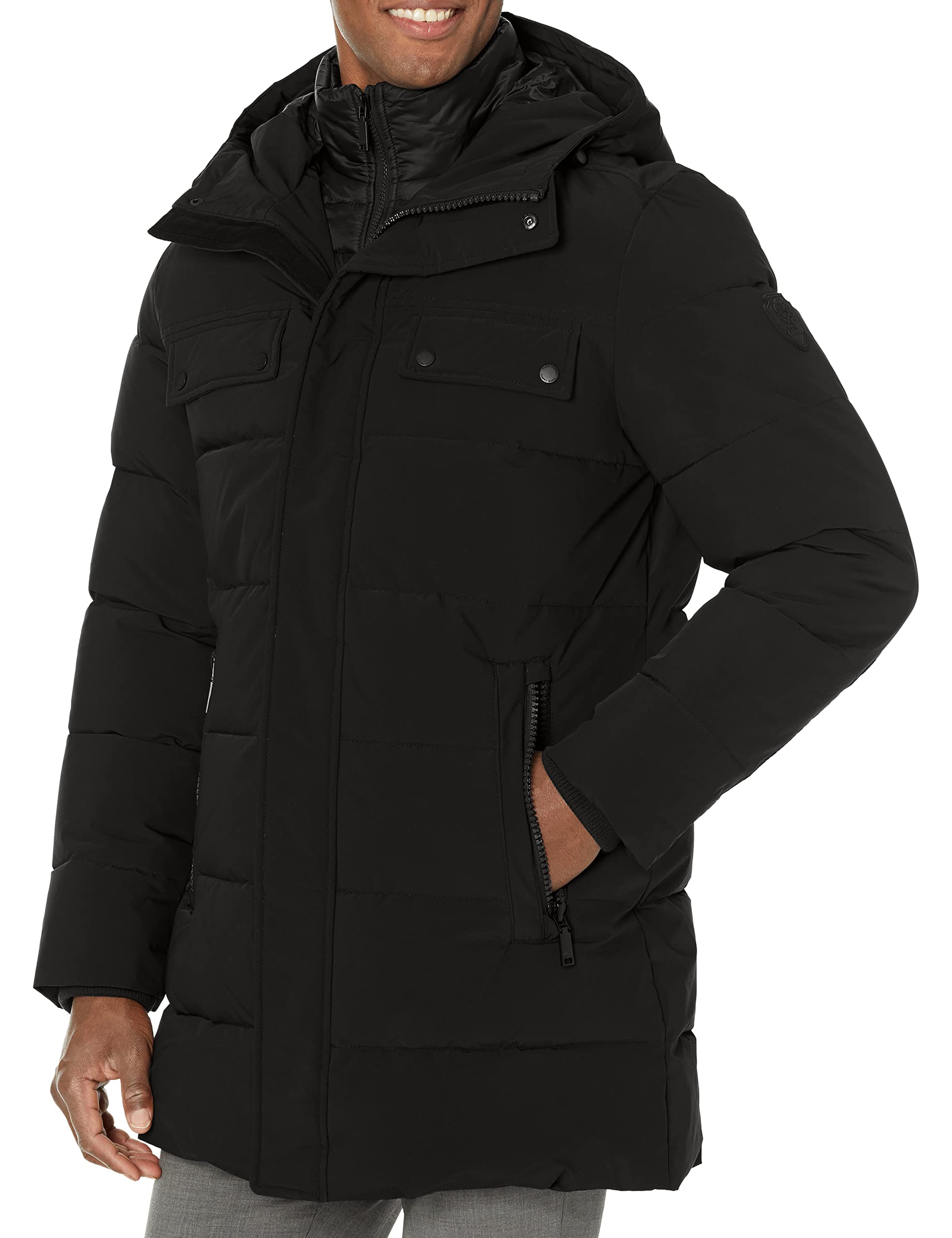 Vince Camuto Men's Waterproof Winter Parka Jacket with Detachable Hood & Multiple Pockets - Warm Cold Weather Coat for Outdoor Activities, Commuting & Travel