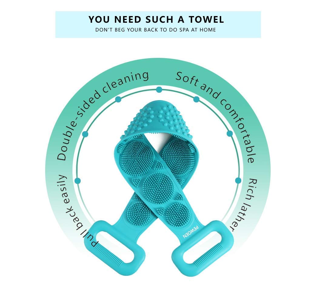 Double-Sided Silicone Body Scrubber for Shower & Exfoliation - Men & Women