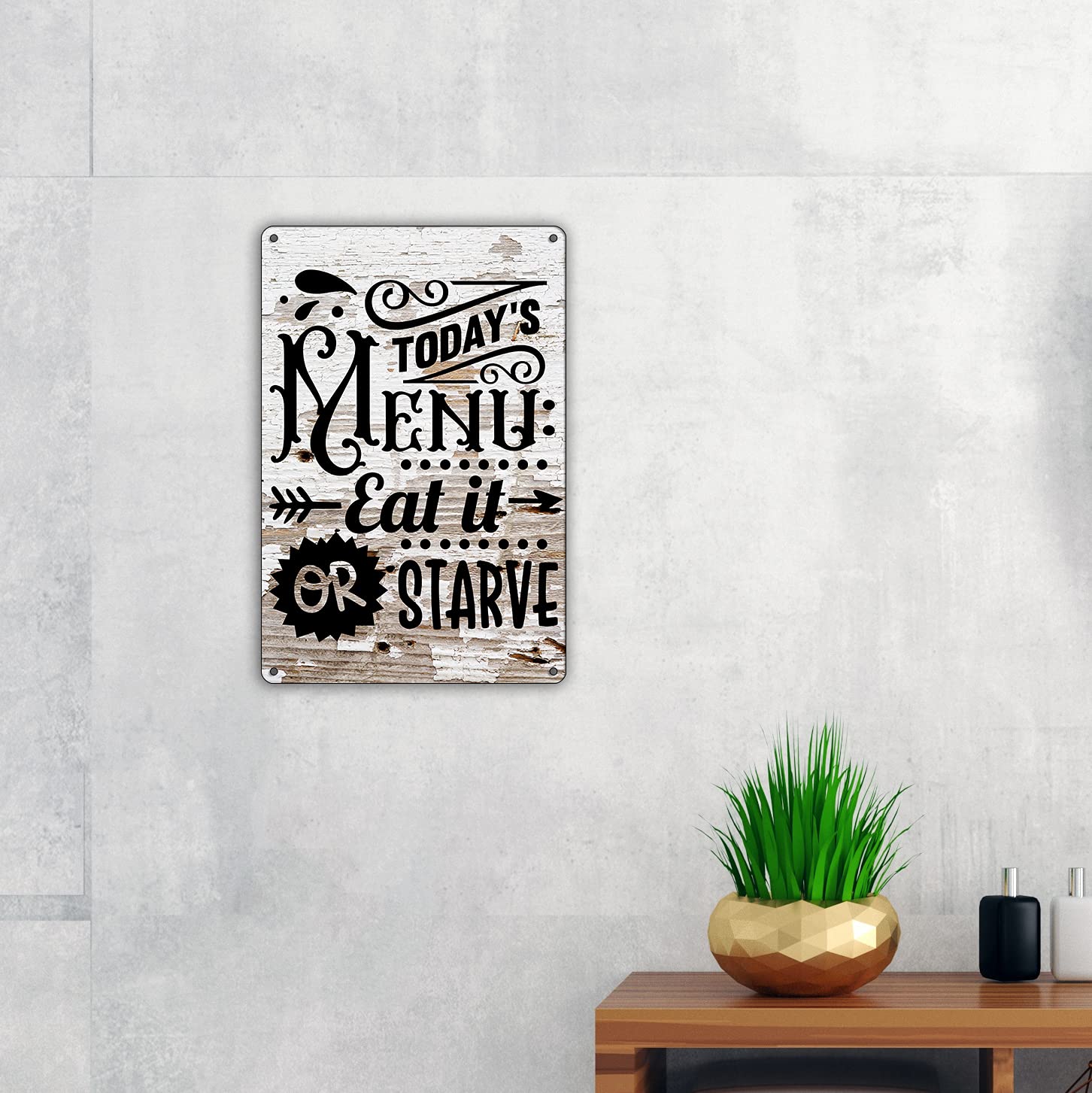Funny Kitchen Metal Tin Sign - Rustic Farmhouse Wall Decor for Home & Gifts