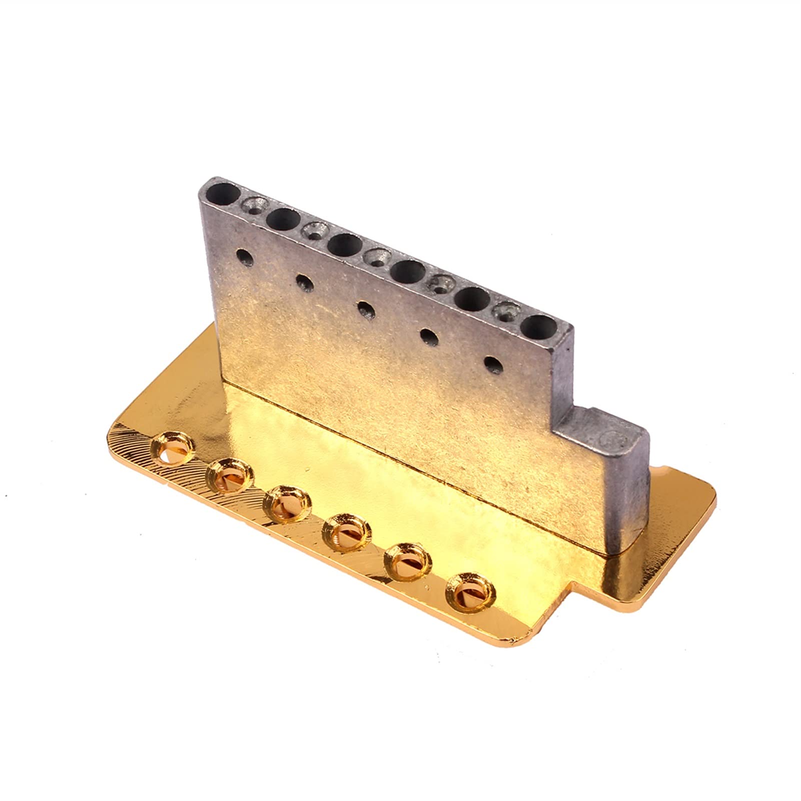 Gold Metal Tremolo Bridge Set with Mounting Screws for ST Electric Guitar - Premium Electric Guitar Bridge Saddle & Tailpiece Accessories - Perfect for Rock, Blues & Live Performances
