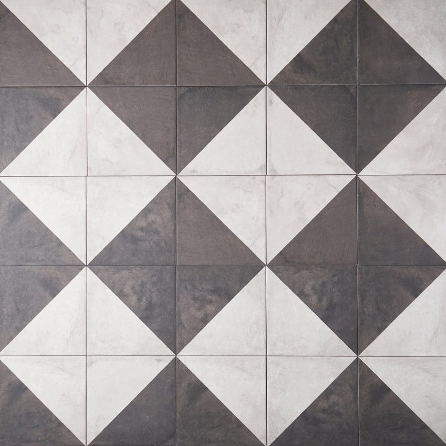 Neds Beach Encaustic Look Square Tile - Premium Porcelain Floor and Wall Tile for Bathroom, Kitchen, and Living Room Decor